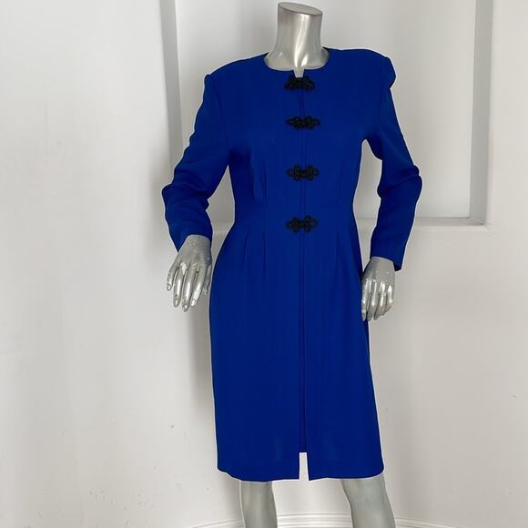 Debra Michaels Vintage Long Sleeve Blue Dress Size 10 P - Picture 8 of 8